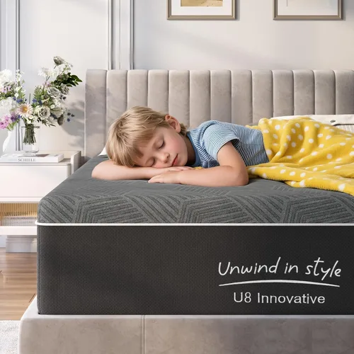 Miniatura 8 de Colchón de espuma viscoelástica de tamaño matrimonial, colchón de 10 pulgadas con té verde para aliviar la presión, cama firme media en una caja