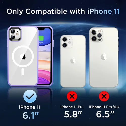 Miniatura 6 de Funda magnética fuerte para iPhone 11, compatible con MagSafe, protección militar contra caídas, agradable al tacto, a prueba de golpes, funda