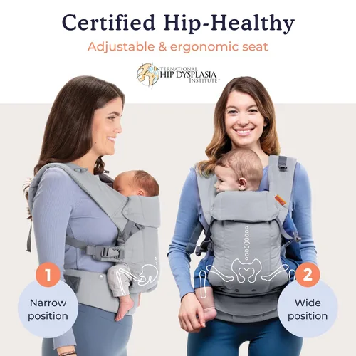 Miniatura 7 de Beco Gemini Portabebés desde Recién Nacido hasta Niño Pequeño - Portabebés Ergonómico Certificado para Bebés y Niños de 7-35 libras - Forma M, Gris