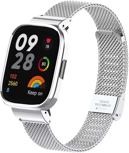 Miniatura 2 de Compatible con Redmi Watch 3 bandas, correa de repuesto de metal de acero inoxidable para Xiaomi Redmi Watch 3 Smart Watch Plateado