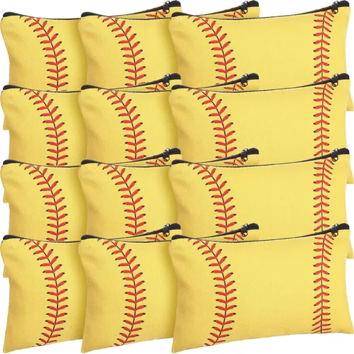Miniatura 26 de Eccliy 20 bolsas de maquillaje de béisbol, regalos de equipo deportivo a granel, bolsa de cosméticos de béisbol, accesorios para mujeres, bolsa