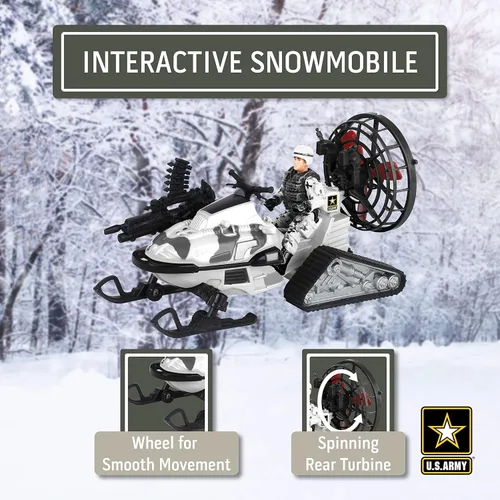 Miniatura 2 de Lollipop Figuras de acción del ejército de los Estados Unidos y juguetes militares de motos de nieve para niños con móvil de nieve, soldado