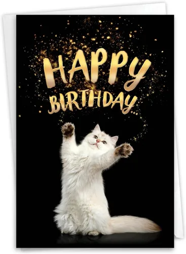 Miniatura 11 de The Best Card Company - Tarjeta de felicitación de cumpleaños de 1 gato con sobre - Papelería de gatito lindo, tarjeta de felicitación de cumpleaños