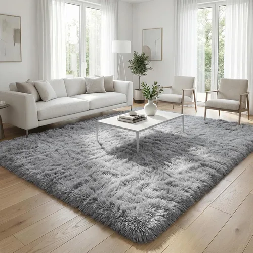 Miniatura 51 de Merelax Alfombra Moderna Suave y Esponjosa Shaggy para Dormitorio Sala de Estar Decoración de Sillas Pequeñas Alfombras Tapetes para Pies Piso, Verde
