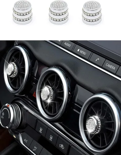 Miniatura 8 de CONGCONG para Nissan Sentra Bling Botón de Control de Clima AC Cristal Accesorio Tapa de Perilla Interior Compatible para Nissan Sentra 2020-2022