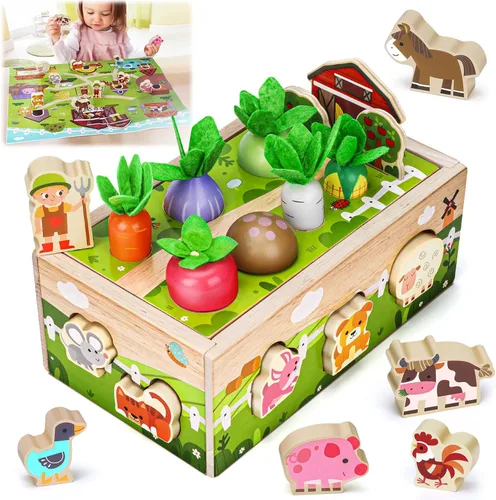 Juguetes sensoriales de madera Montessori para niños pequeños: juguete para niños de 1 año, regalo de cumpleaños para niños y niñas | Primer regalo