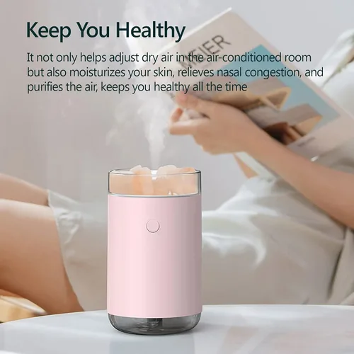 Miniatura 4 de Humidificador de aromaterapia de cristal portátil USB Aroma Difusor de aceite esencial Humidificador de aire con lámpara de atmósfera Hogar (azul)