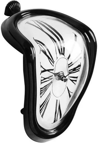 Dali Watch – Reloj de fusión surrealista mesa estante escritorio moda derretido Salvador Dalí distorsionado decoración del hogar (negro)