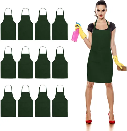 TRENDBOX Delantal con pechera para adultos, unisex, cómodo, con bolsillo frontal, lavable, para cocinar, hornear, cocina, restaurante, manualidades