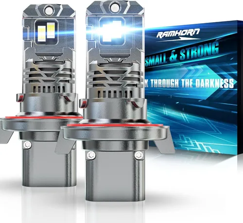 Miniatura 13 de RAMHORN Bombillas H4, bombillas 9003, 500% de brillo, diseño mejorado de 6500 K, luz antiniebla blanca fría Plug N-Play, paquete de 2