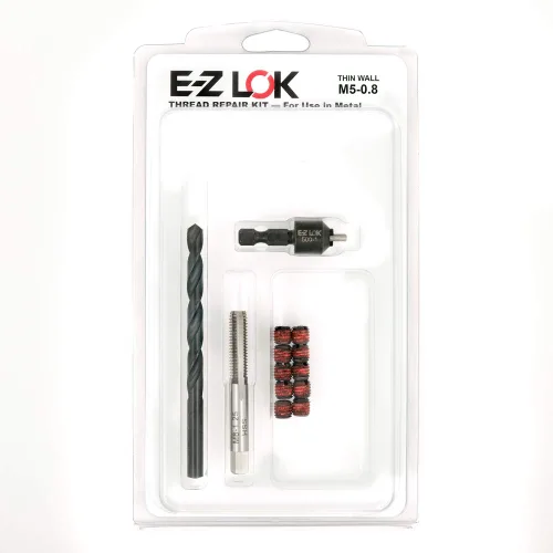 Miniatura 16 de E-Z LOK EZ-329-8 Kit de reparación de roscas para insertos roscados de acero al carbono metálico 1/2-13 y herramientas de instalación