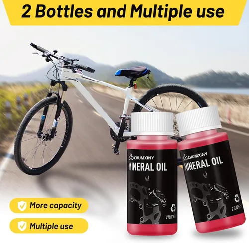Miniatura 2 de Kit de purga de frenos CHUMXINY para frenos de disco hidráulicos SHIMANO, TEKTRO, incluyendo líquido de frenos mineral de alto rendimiento (120 ml)