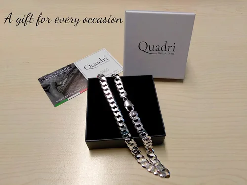 Miniatura 9 de QUADRI - Cadena de eslabones cubanos extra brillante para hombre de 0394in en plata de ley 925 con corte de diamante italiano - 18 a 30 pulgadas