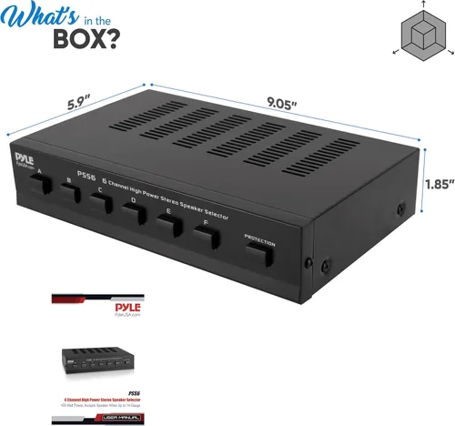 Miniatura 7 de Pyle Home Premium Nuevo y Mejorado Selector de Interruptores de Altavoces de 6 Zonas y 6 Canales, Caja de Distribución Hub para Amplificador Estéreo