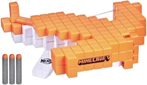 Miniatura 5 de Nerf Ballesta ballesta de Minecraft Pillager, ballesta real, acción de ballesta real, incluye 3 dardos oficiales Nerf Elite 42787, multicolor
