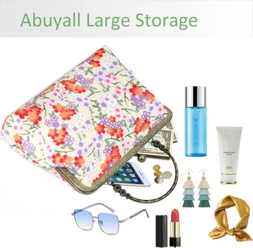 Miniatura 37 de Bolso floral con asa superior, bolso de noche Kiss Lock para mujer, bolso vintage