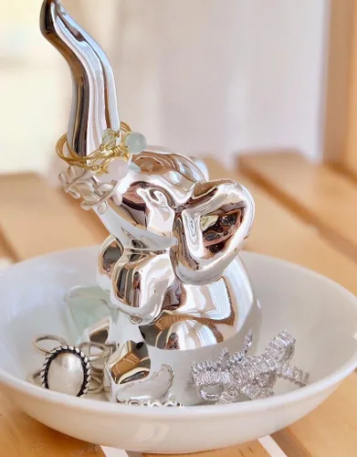Miniatura 4 de PUDDING CABIN regalo con elefante para mujer plato con elefante para anillos organizador de aretes decoración con elefante para mujeres niñas amigas