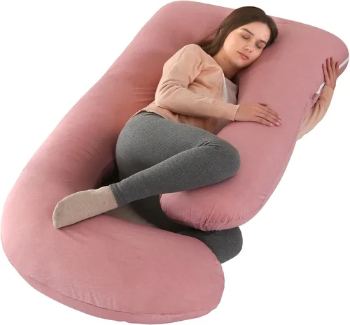 Miniatura 10 de BATTOP Almohada de embarazo para dormir, almohada de maternidad de cuerpo completo con funda extraíble lavable, soporte para espalda, caderas