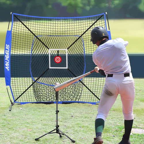 Miniatura 5 de 6'X6' Baseball Softball Practice Net,Pitching Net,Batting Net,with Bonus Strike Zone,Target and Bow Frame,for Hitting,Pitching,Catching