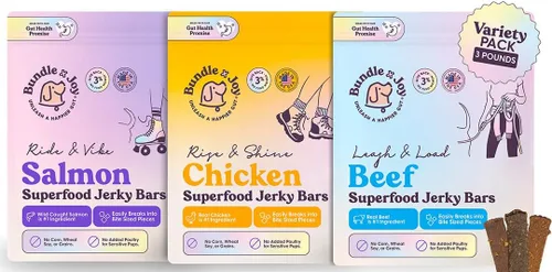 Miniatura 18 de Bundle x Joy Rise & Shine - Golosinas de pollo para perros, bolsa de 5 onzas, superalimento natural, maíz, aves, soja y granos, golosinas