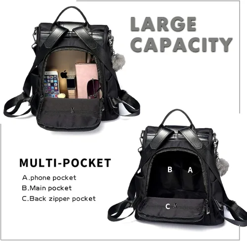 Miniatura 4 de Mochila impermeable liviana de nailon antirrobo para mujer