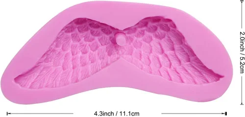Miniatura 2 de Moldes de resina de silicona con alas de ángel, 2 piezas con agujeros para hacer colgantes de alas, decoración de pasteles, adornos de cupcakes