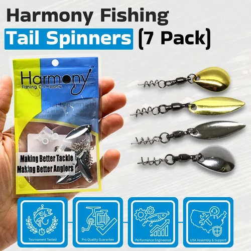 Miniatura 5 de Harmony Fishing Company - [Paquete de 7 hiladores de cola (autoestopistas para señuelos de pesca de plástico suave/senko, sauce o hoja de Colorado)