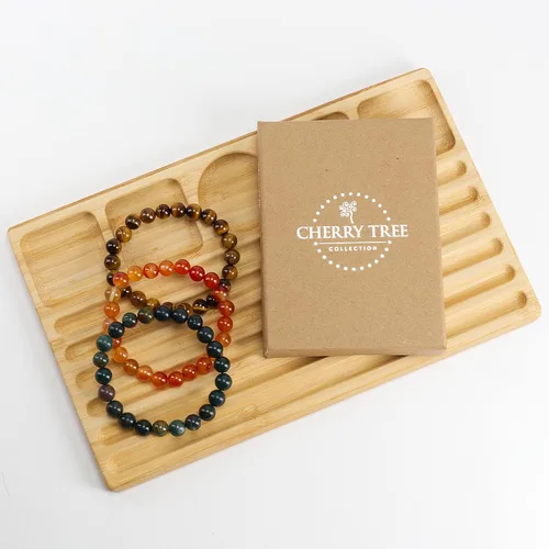 Miniatura 5 de Cherry Tree Collection Gemstone - Small, Medium, Large Sizes - 3 Beaded Bracelet Set With Gift Box - Bracelets For Men, Women, and Teens - 8mm Beads