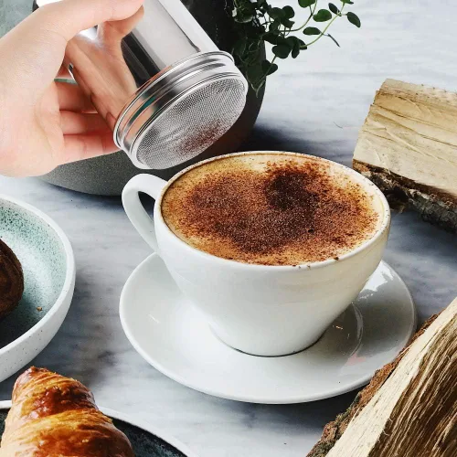 Miniatura 4 de Accmor Mezclador de azúcar en polvo, tamiz de canela, tamiz de harina, draga de acero inoxidable de malla fina para harina de azúcar, canela, cacao