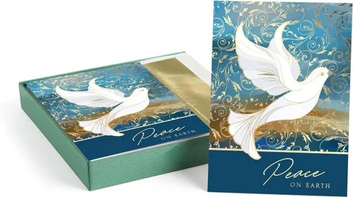 Miniatura 22 de Tarjetas navideñas religiosas de la Virgen y el Niño de Masterpiece / Juego de 16 tarjetas festivas cristianas en caja con acentos de lámina dorada
