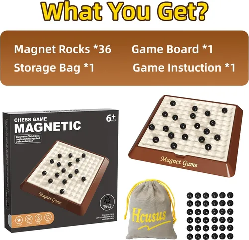 Miniatura 7 de Juego Magnético, Juegos de Mesa para Adultos y Niños con Tablero de Almacenamiento, Juegos Familiares para Niños y Adultos, Juego Magnético