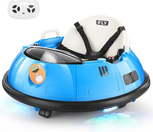 Miniatura 7 de Hikole Coche parachoques para niños pequeños de 1 a 3 años con control remoto, auto parachoques de 12 V, giro de 360 grados, cinturón de seguridad