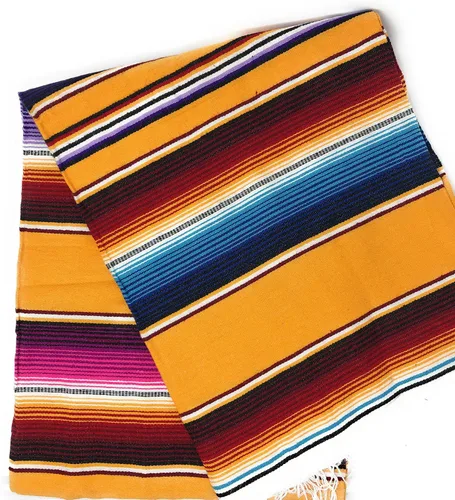 Miniatura 4 de Auténtica manta de sarape mexicana de gran tamaño (7' x 5' sarape)