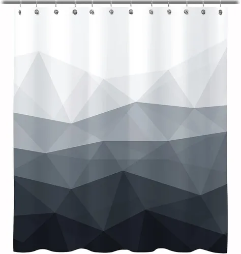 Miniatura 17 de Sunlit - Cortina de ducha de diseño de 36 x 72 pulgadas ombre azul pequeña para cabina de ducha RV de medio tamaño, cortinas estrechas para baño