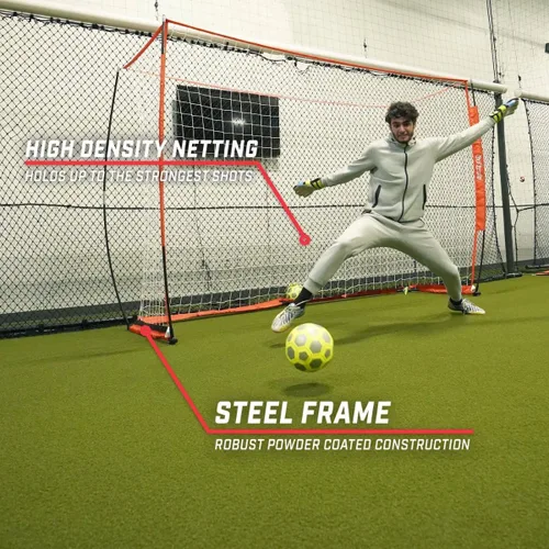 Miniatura 4 de GoSports Portería de fútbol sala ELITE - Tamaño 3 M x 2 M, marco plegable tipo arco y red - Juega y entrena como los profesionales, incluye bolsa