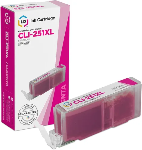 Cartuchos de tinta de LD compatible con Canon PGI250XL/CLI251XL HY: 6432B001/6448B001/6449B001/6450B001/6451B001, Magenta alto rendimiento