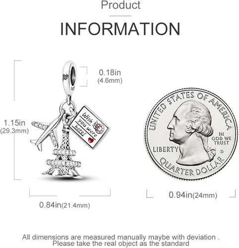 Miniatura 2 de Parmuz 925 Sterling Silver Charm for Bracelets Dog Evil Eye Travel Love Mom Dangle Charms for European Bracelets Necklace Pendant Beads Jewelry Gift