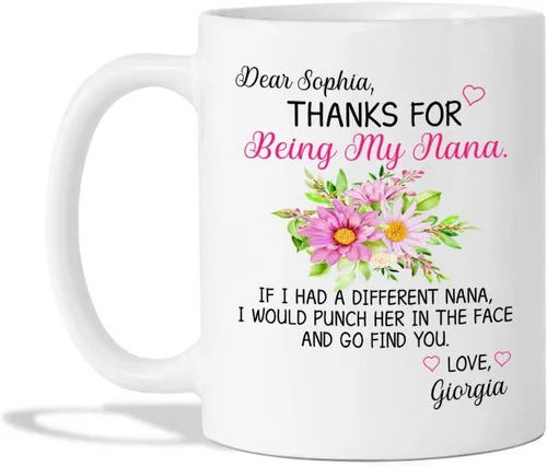 Miniatura 13 de Taza de café con texto en inglés "Grandma No Matter How Hard Life Gets At Least You Do Not Have Ugly Grandchildren - Taza de café para abuela, taza