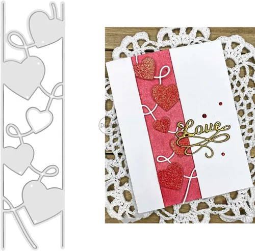 Miniatura 14 de DzIxY Troqueles de corte de metal en forma de corazón simples para kit de fabricación de tarjetas, juegos de troqueles de papel en relieve, 7