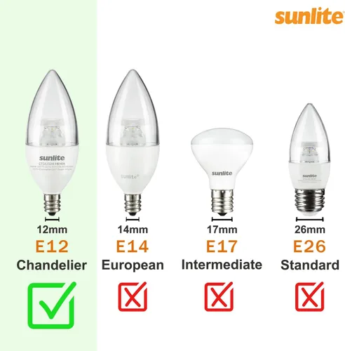 Miniatura 6 de Sunlite Bombilla LED B11 con punta de torpedo esmerilada, 4.5 vatios (equivalente a 40 W) 300 lúmenes, base de candelabro E12, regulable, 5000K luz