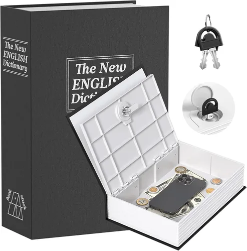 Miniatura 9 de KMC Caja fuerte con cerradura de combinación, caja fuerte de metal con diseño de diccionario para adultos, alcancía oculta para ahorrar dinero