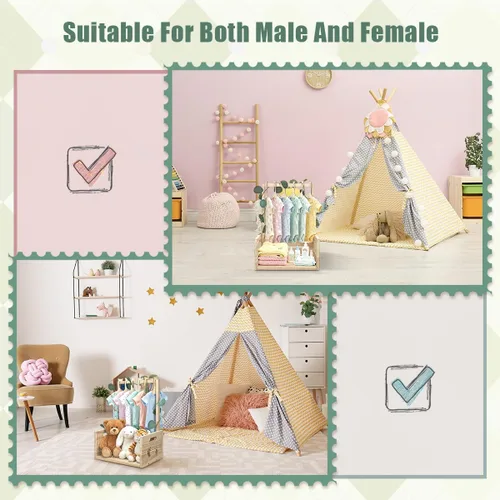 Miniatura 6 de Okydoky Armario de madera para baby shower, cesta de regalo con asa, con colgador de ropa y guirnalda, cesta personalizada para baby shower