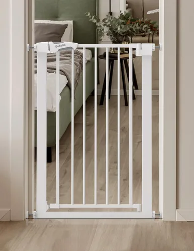 Miniatura 9 de BABELIO Puerta estrecha para bebés de 36 pulgadas de alto, 26-28.5 pulgadas de ancho, puerta de metal para mascotas con cierre automático