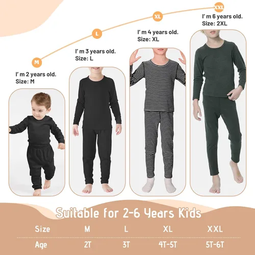 Miniatura 3 de Zando Conjunto de ropa interior térmica para niños, ropa interior térmica para invierno, pantalones largos cálidos para niños pequeños, ropa