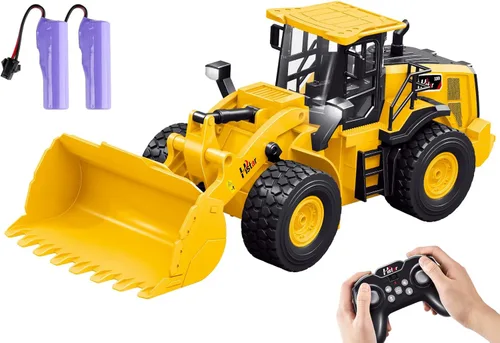 Miniatura 13 de Juguete de excavadora RC de metal 1:18 para niños Vehículo de construcción de control remoto de 11 canales con rociador de agua, luces y sonidos