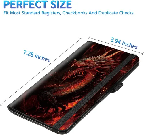 Miniatura 89 de Funda para chequera para hombres y mujeres, cartera de cuero RFID con ranuras para tarjetas de crédito, soporte de cheques duplicados personales