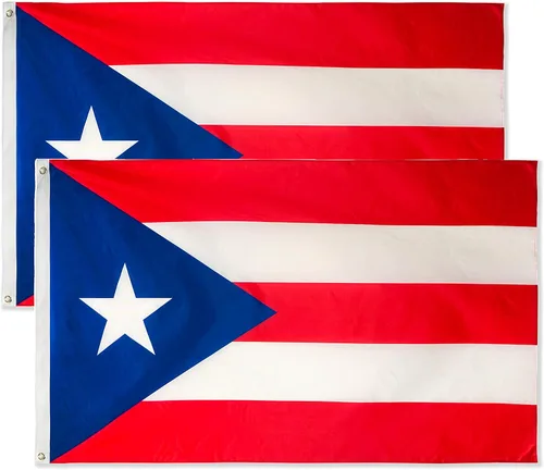 Miniatura 8 de DANF - Bandera de Puerto Rico de poliéster de 3 x 5 pies, banderas nacionales puertorriqueñas de poliéster con ojales de latón, 3 x 5 pies