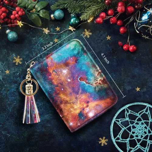 Miniatura 3 de Billetera pequeña para tarjetas de crédito RFID con purpurina linda para mujer