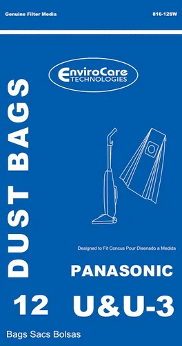 Miniatura 2 de EnviroCare Bolsas de repuesto para aspiradora hechas para adaptarse a montantes Panasonic tipo U / U3. Paquete de 12