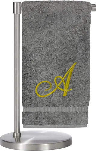 Miniatura 61 de Script R - Toalla de baño con monograma, regalo personalizado, 27 x 54 pulgadas, juego de 1 toalla bordada con texto dorado, 100% algodón turco